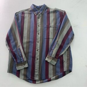 Classic Vintage Striped Men's Shirt in Blue and Red